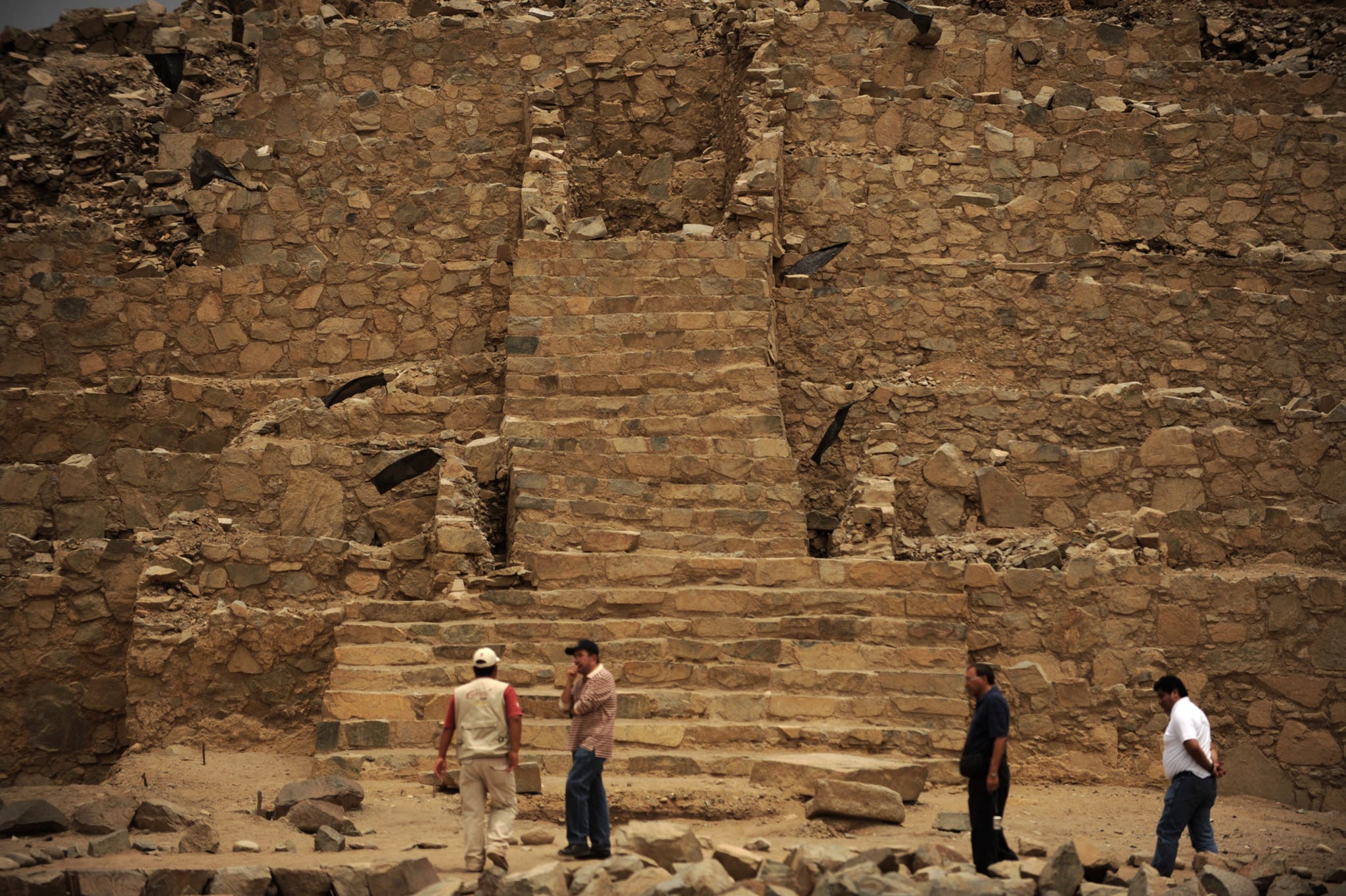 Stairs of one of the pyramids of the Caral archaeological complex